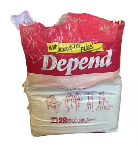 Vintage Depend Fitted Briefs Pack Of 21 Small 32” Hips 6 tape New Old Stock - Picture 1 of 8
