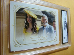 GEORGE AND AMAL CLOONEY 2018 TOPPS ROYAL WEDDING # 19 GRADED 10 L@@@K - Picture 1 of 2