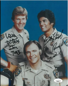 Erik Estrada & Larry Wilcox Autographed Photo with JSA - Picture 1 of 1