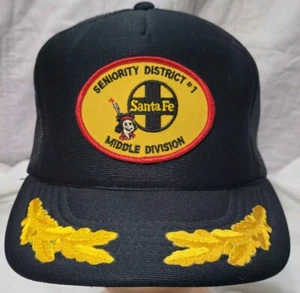 Santa Fe Railroad District #1 Vintage snapback trucker hat Black W/ Gold Leaf - Picture 1 of 11