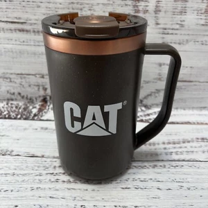 CAT Caterpillar 15 Ounce Perka Travel Coffee Cup Rare Organic Mug Peoria IL - Picture 1 of 8