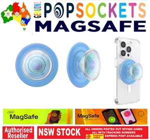 PopSockets Pop Socket Opalescent Blue MagSafe PopSocket Phone Stand Holder Mount - Picture 1 of 4