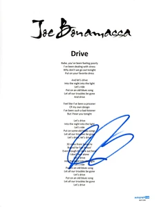 Joe Bonamassa Signed Autographed 'Drive' Lyric Sheet 8.5x11 Blues Guitarist ACOA - Picture 1 of 2