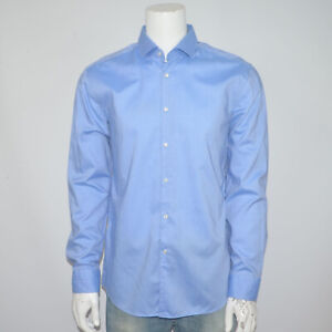 HUGO BOSS C-Jason Slim Fit 100% Cotton Blue Dress Shirt 17.5 36/37