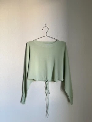 Suéter para mujer Zara tejido corto manga dolman en verde menta talla PEQUEÑO Foto 1 de 4
