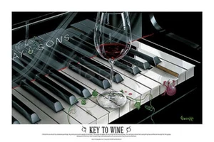 The Key to Wine Michael Godard Art Print Glass Cocktail Piano Bar Poster 24x36 - Picture 1 of 1