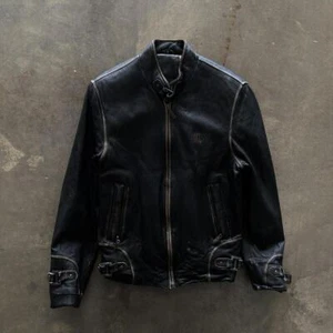 Crazy Vintage Hugo Boss Faded Leather Jacket - Picture 1 of 4