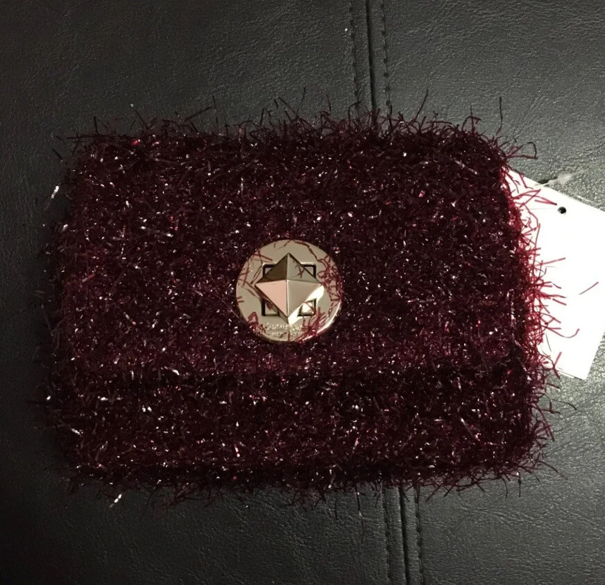 Kate Spade Natalia Tinsel Micro Turnlock Convertible Belt Crossbody Cherry