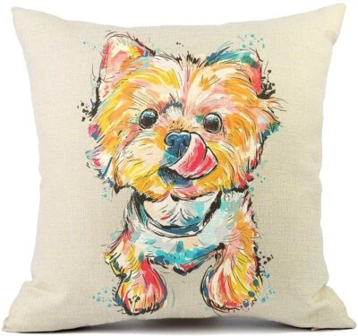 Cute Dog Poodle Dachshund Chihuahua Throw Pillow Case Cushion Cover Size 18x18" - Image 1 of 3