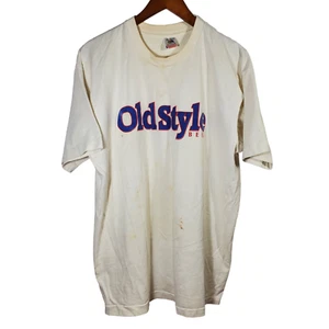 Camiseta Cerveza Estilo Antiguo Años 90 De Colección Talla XL Puntada Única Blanca FOTL S/S Cuello Redondo Promo - Imagen 1 de 7