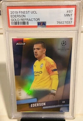 Ederson 2019-20 Topps Finest UCL GOLD Refractor /50, PSA 9 Pop 1, Man City⚽️🔥🧤 - Image 1 of 3