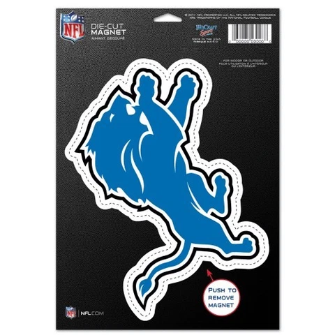 Wincraft NFL Football Detroit Lions Die Cut  6.25 x 9 Magnet NEW Cover