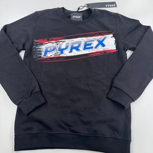 Pyrex Maglia Girocollo MENS Black Long Sleeve T-Shirt SIZE MEDIUM - NWT - Picture 1 of 24