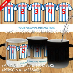 TAZZA MAGICA PERSONALIZZATA HUDDERSFIELD TOWN CALCIO REGALO SPOGLIATOIO 2017-18 - Foto 1 di 10