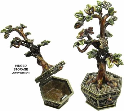 Bonsai Tree Jeweled Trinket Box with Austrian Crystals, #2