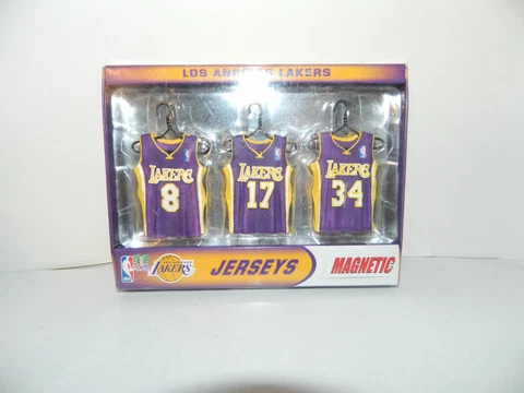 Lakers Magnetic Jerseys Los Angeles NBA Shaq Kobe Rick Fox Lot Set Forever Cover