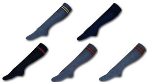 Knee Length Turnover Top School Uniform Socks From New Zealand Grey Navy + Trim - Picture 1 of 16