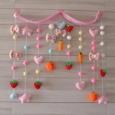 Kids Room Colorful Arched Doorway Curtain Plush Pompom Ball Nursery  Door Decor - Image 1 of 4