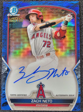 2023 Bowman Chrome Blue Lunar Crater Refractor AUTO /150 Zach Neto #CPA-ZN