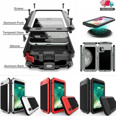 Funda protectora de aluminio y vidrio a prueba de golpes para iPhone 12 Mini 11 Pro Max XR 7 8+ Foto 1 de 4