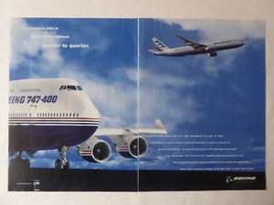 8/2001 PUB BOEING 747-400 AIRLINER AIRLINES BOEING 777 ORIGINAL AD - Imagen 1 de 1