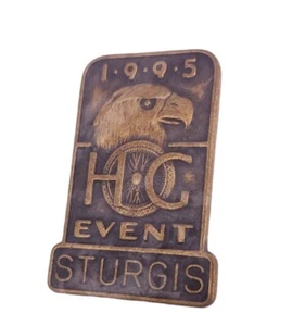 VTG HARLEY DAVIDSON Owners Sturgis 1995 HOG Rally Event Vest Jacket Pin 96 NEW - Picture 1 of 6