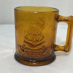 Vintage Amber Humpty Dumpty And Tom Tom The Pipers Son Glas Becher Tasse - Bild 1 von 10