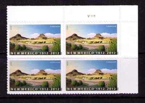 SFSTAMPS US Scott 4591 New Mexico Statehood Plate Block of 4 Stamp MNH 2012 - Picture 1 of 1
