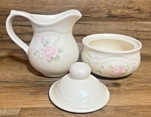 PFALTZGRAFF TEA ROSE - CREAMER PITCHER & COVERED SUGAR BOWL SET - Picture 1 of 3
