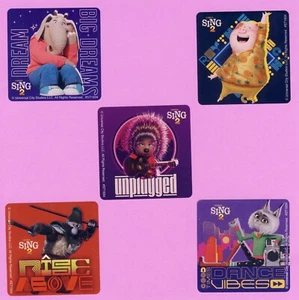 10 Sing 2 Adesivi Grandi - Ricompense - Johnny, Ash, Meena, Gunter, Nooshy - Foto 1 di 1