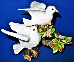 Statuina colombe bianche porcellana Lefton China 1991 #00376 - Foto 1 di 9