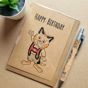 Tarjeta de cumpleaños Richard Scarry - Huckle Cat años 90 dibujos animados programa de televisión tarjeta de cumpleaños - Imagen 1 de 3
