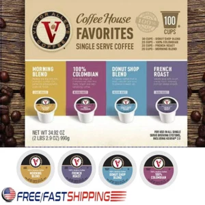 100 Count Coffee Favorites Variety Single Serve K-Cup Coffee Pods Home Office US - Picture 1 of 12