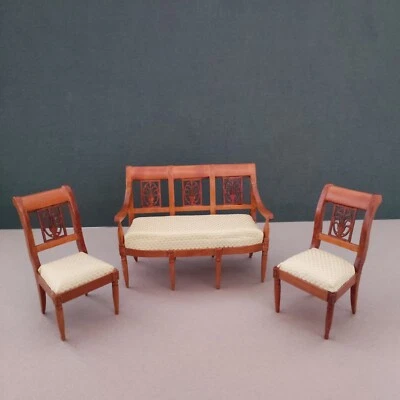 Miniature 1/12" dollshouse Herbillon French Living Room set XVIII Century style - Immagine 1 di 4