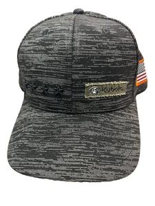 Kubota- New 4 Star Flag USA Black & Gray Cap Hat- Military Edition - Picture 1 of 4