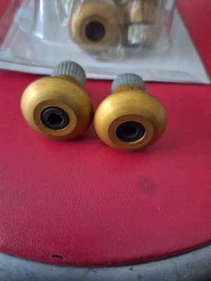 COPPIA CONTRAPPESI MANUBRIO ARGENTO MOTO SCOOTER STABILIZZATORI BILANCIERI ORO  - Immagine 1 di 2