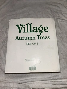 DEPT 56 Village Autumn Trees Set 3 52616 rot orange gelb Herbstlaub Vintage - Bild 1 von 2