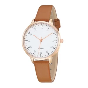 Women's Dainty Analog Leather Dress Watch for Small Wrists, Ladies Waterproof... - Picture 1 of 6