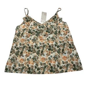 Emery Rose Ruffle Floral & Butterfly Print Cami Top SIZE Large NWT - Picture 1 of 9