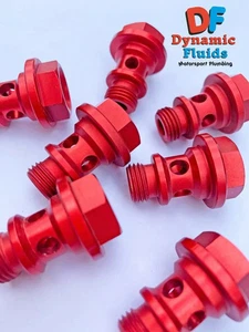 Dellorto Vergaser M12x1,25mm Aluminium Hohlschraube eloxiert rot Benzinverschraubung - Bild 1 von 1