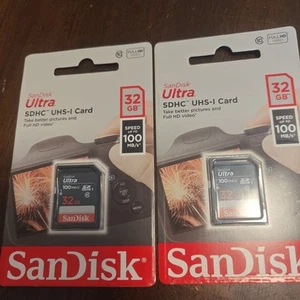 2 SanDisk 32GB Ultra SDHC UHS I Memory Card - Photo 1 sur 4