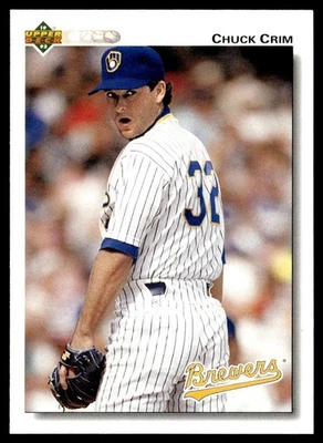 1992 Upper Deck Chuck Crim Milwaukee Brewers #496 - Image 1 of 2