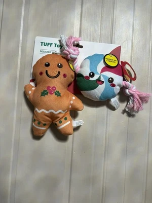 "Hermoso pan de jengibre navideño de 7,5"" y caramelo con cuerda juguete para perro chirrido 5"" Jmle" Foto 1 de 4