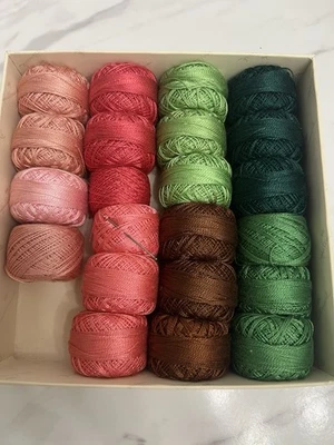Lot Of 18 New Skeins Plus 4 Used Anchor Pearl Cotton 8 Various Colors - Image 1 of 4