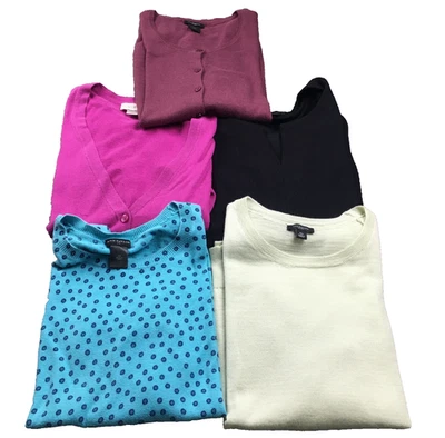 批量 5 件 Ann Taylor & LOFT 女式开衫和套衫毛衣 XS 码 — 第 1/4 张图片