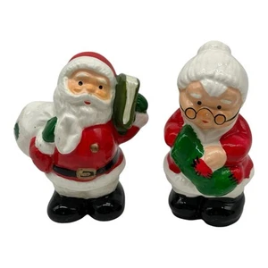 Vintage Flambro Japan Santa & Mrs Claus Christmas Figurines  4” Tall - Picture 1 of 9