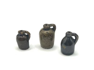 3- Antique 1892 The American Marble & Toy Mfg Co. Miniature Brown Jug Set Of 3 - Picture 1 of 9
