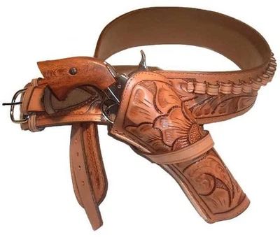 Holster Western Leather Gun Cowboy Revolver Belt Pistol Brown Birthday Gifts - Image 1 of 4