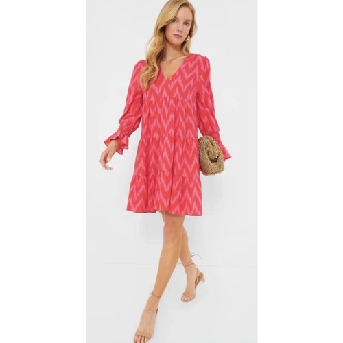 Abito donna Tuckernuck Pomander Place rosa caldo Ikat Kenzo taglia large