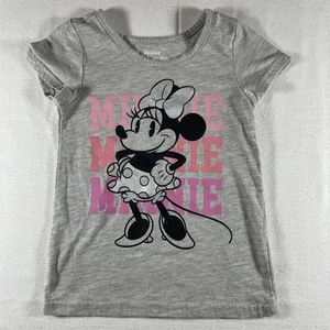 Girls Disney Minnie Mouse Gray and Pink Short Sleeve Tee - Sz 4T - Picture 1 of 5